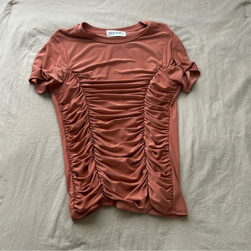 Ruched Rust Top